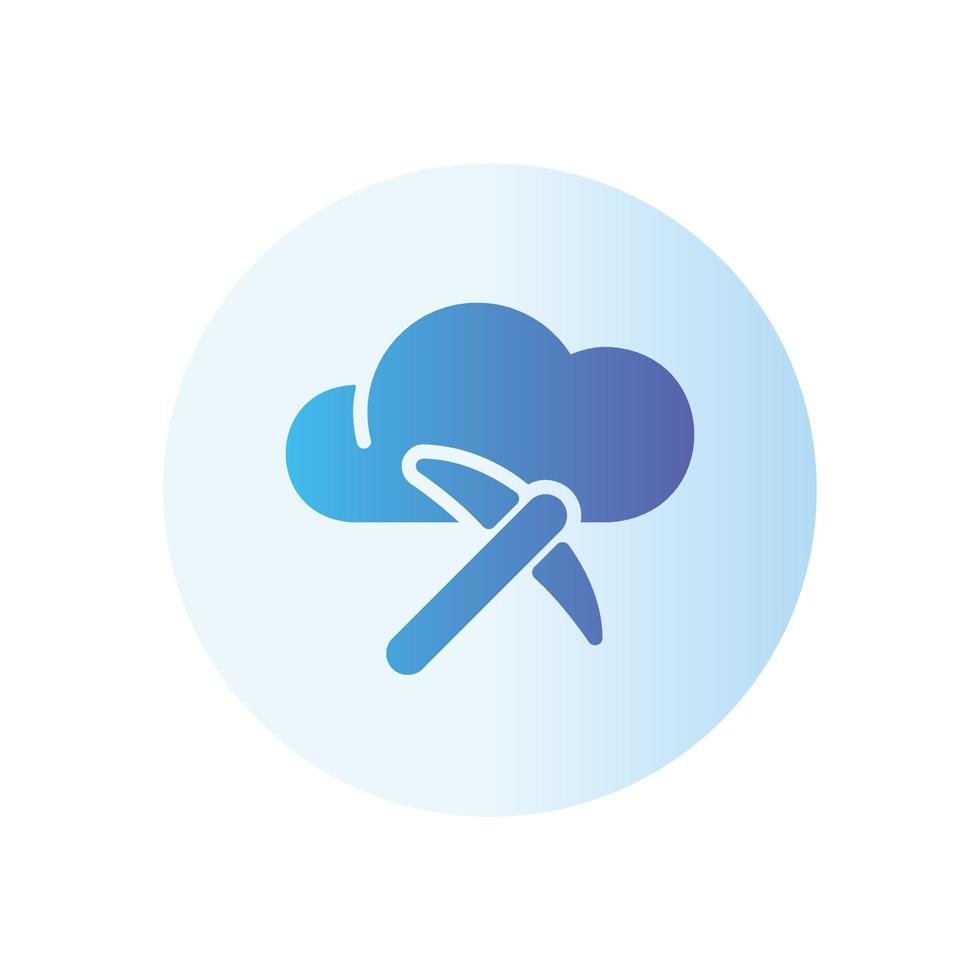 cloud mining gradient icon vector