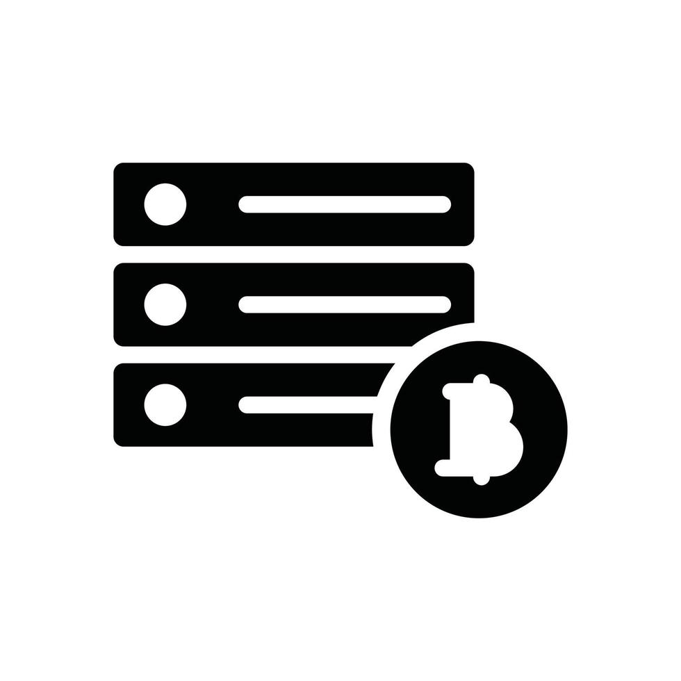 hosting bitcoin glyph icon vector