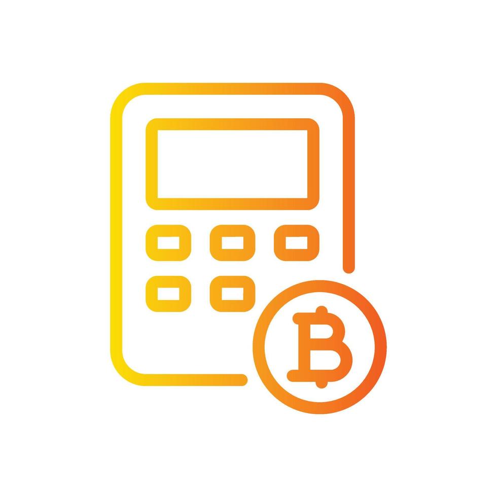 bitcoin calculate gradient icon vector