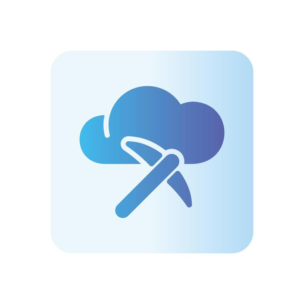 cloud mining gradient icon vector