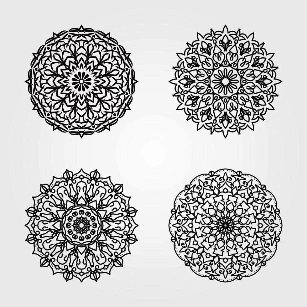 Set decorative concept abstract mandala illustration vector