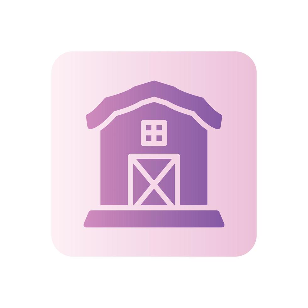 farm house gradient icon vector