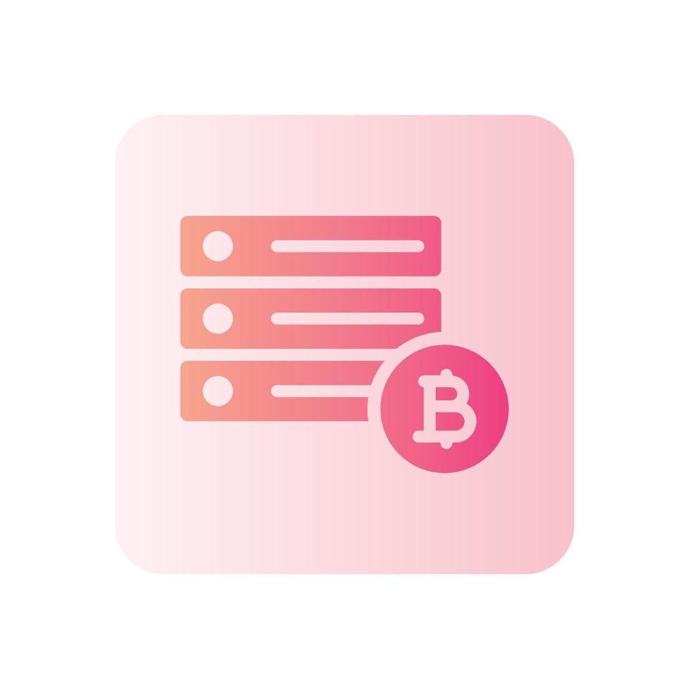 icono de gradiente de bitcoin de alojamiento vector