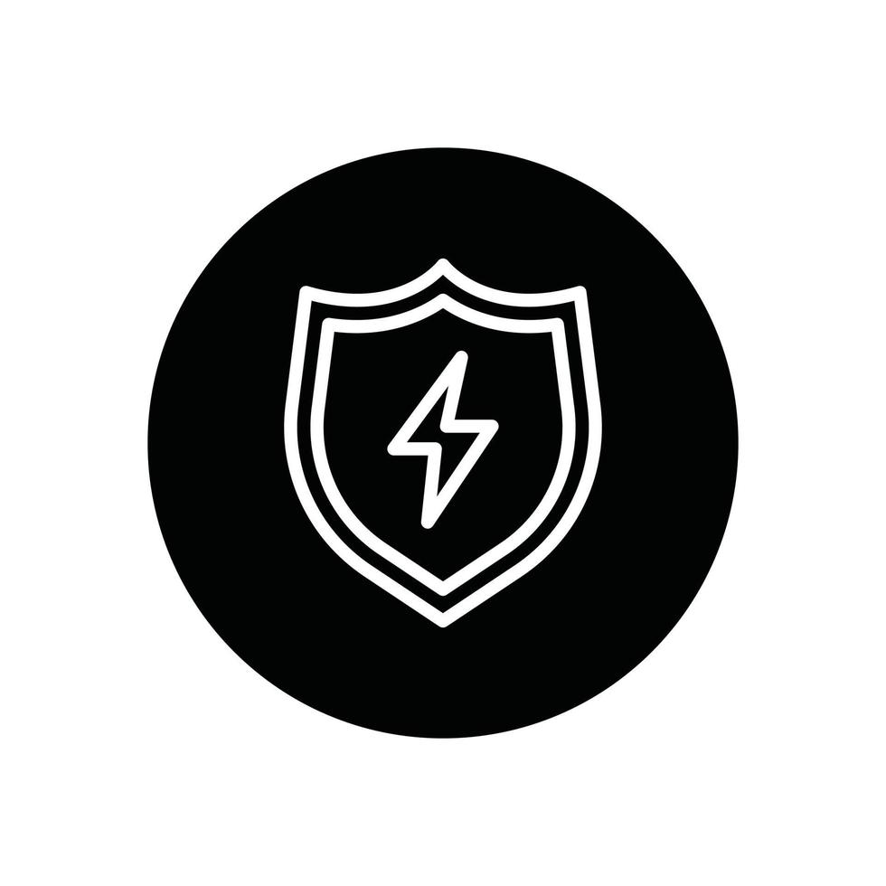 shield thunder glyph icon vector