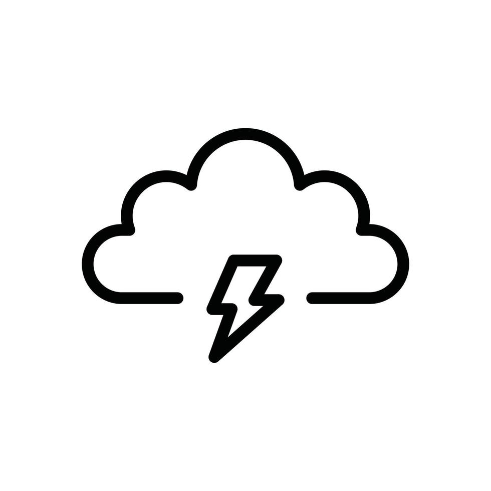 cloud thunder glyph icon vector