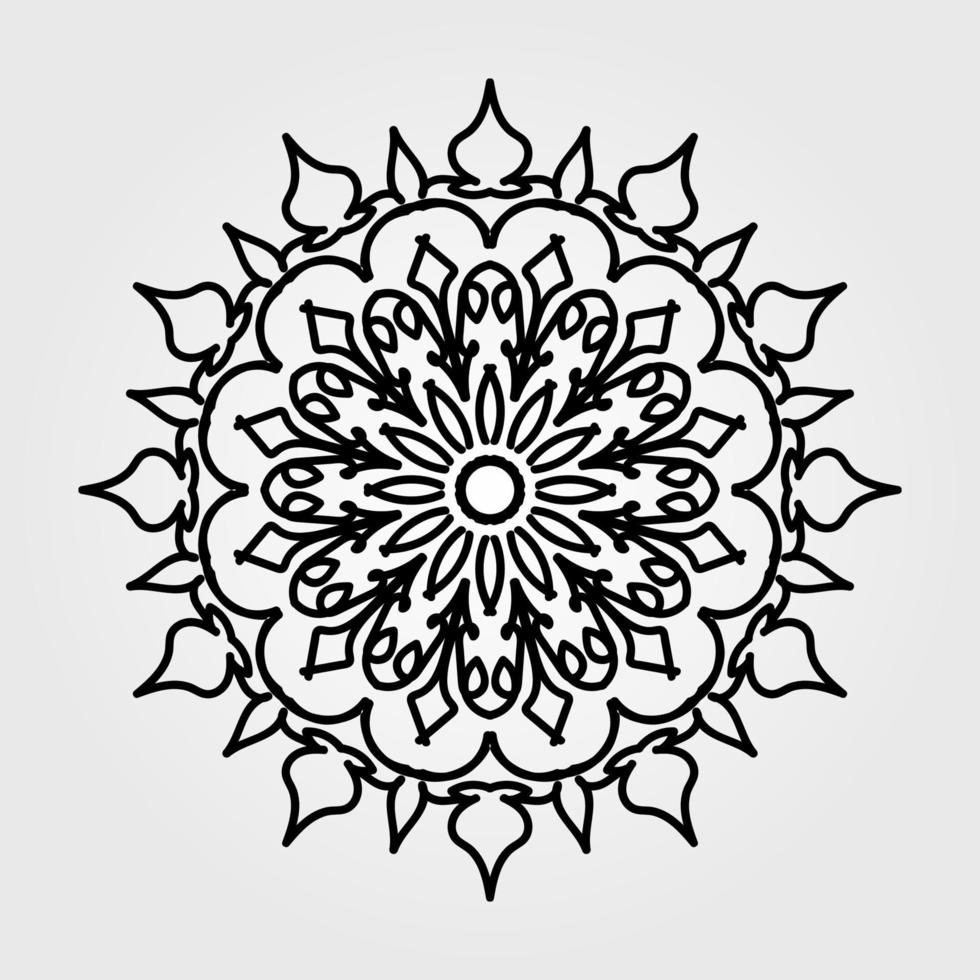 Indian Ornament black white card with mandala vector