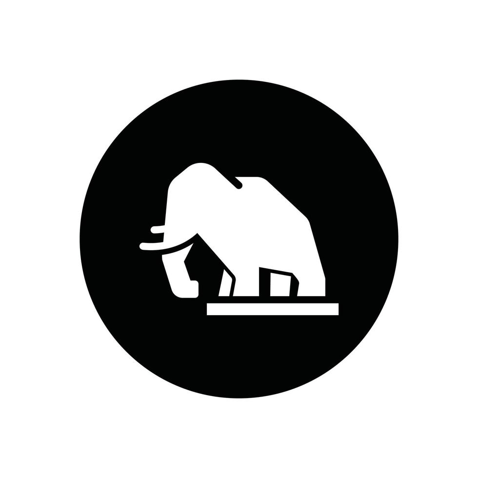 icono de glifo de mamut vector