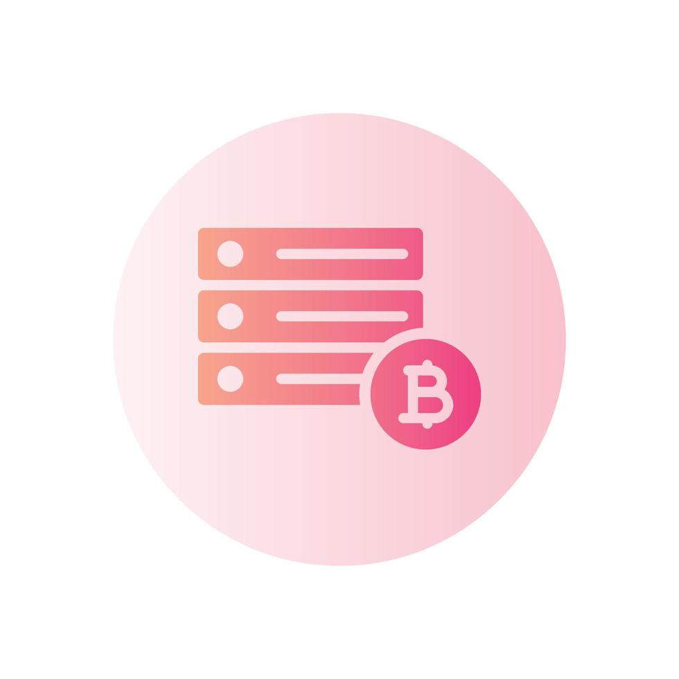 icono de gradiente de bitcoin de alojamiento vector