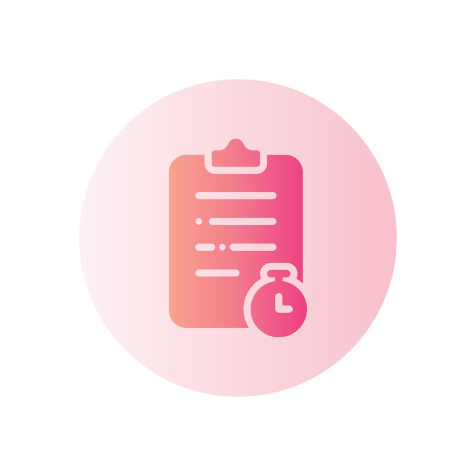 clipboard time gradient icon vector