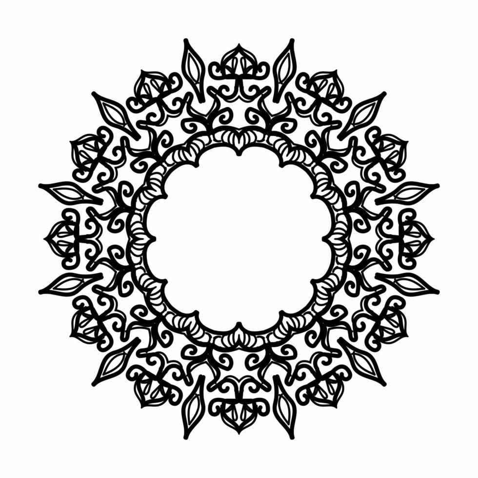Frame in eastern tradition. Stylized with henna tattoos decorative pattern for decorating covers for book, notebook, casket, magazine, postcard and folder. Flower mandala in mehndi style. vector