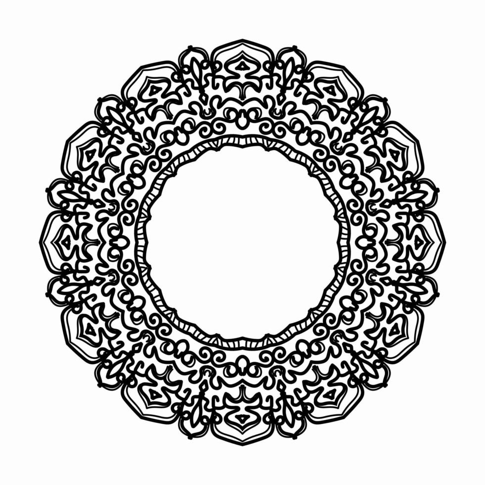 Frame in eastern tradition. Stylized with henna tattoos decorative pattern for decorating covers for book, notebook, casket, magazine, postcard and folder. Flower mandala in mehndi style. vector