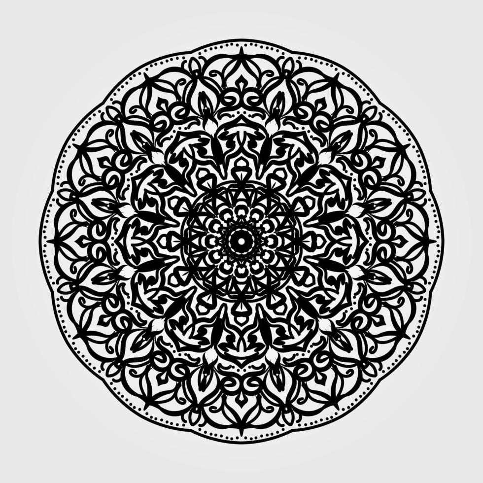 Indian Ornament black white card with mandala vector