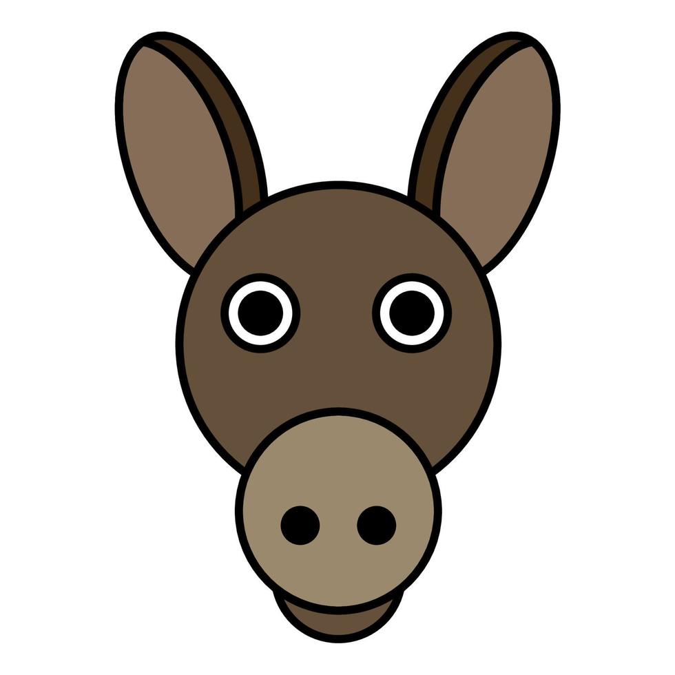Cute cartoon Donkey Face.vector illustration vector