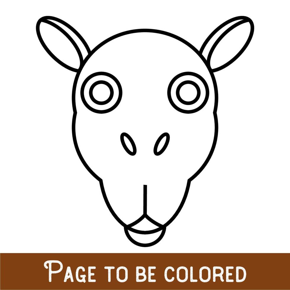 Cara de camello divertida para colorear, el libro para colorear para niños  en edad preescolar con un nivel de juego educativo fácil, medio. 4252860  Vector en Vecteezy