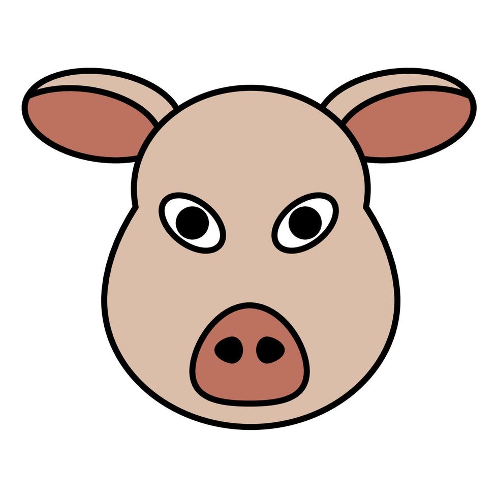 Cute cartoon Pig Face.vector illustration vector