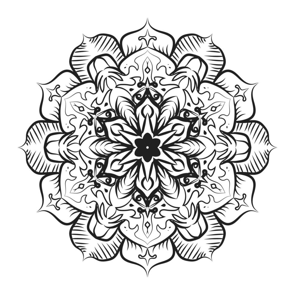 mandala floral redondo decorativo vector