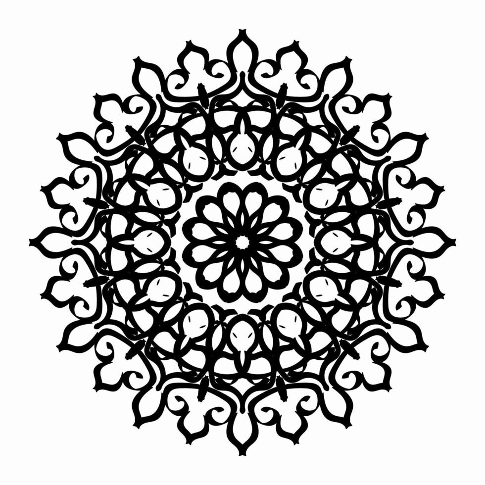 mandala floral redondo decorativo vector