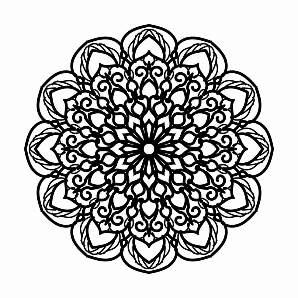 marco en la tradición oriental. estilizado con patrón decorativo de tatuajes de henna para decorar portadas de libro, cuaderno, ataúd, revista, postal y carpeta. mandala de flores en estilo mehndi. vector