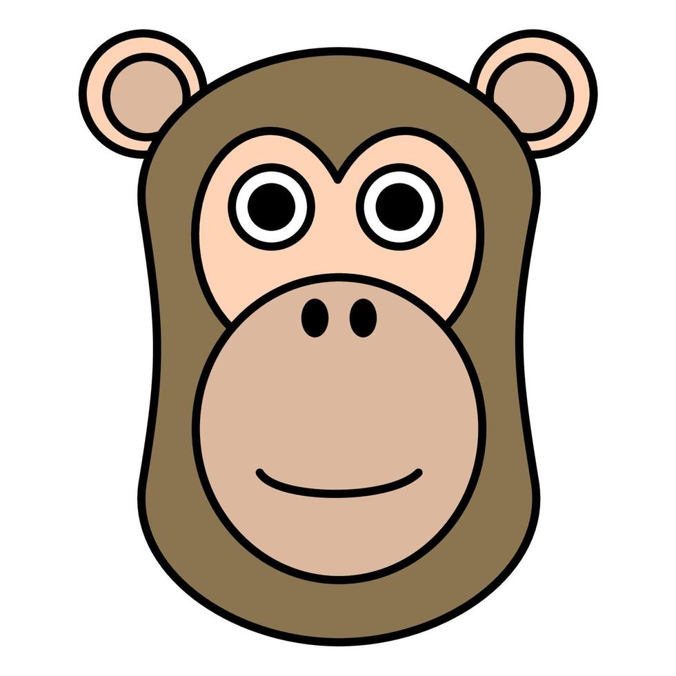 Cute cartoon Baboon Face.vector illustration vector