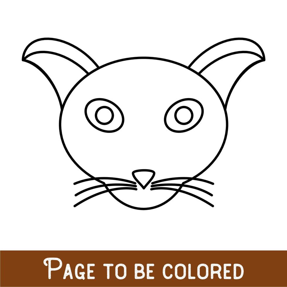 Funny Cat Face to be colored, the coloring book for preschool kids with easy educational gaming level, medium. vector