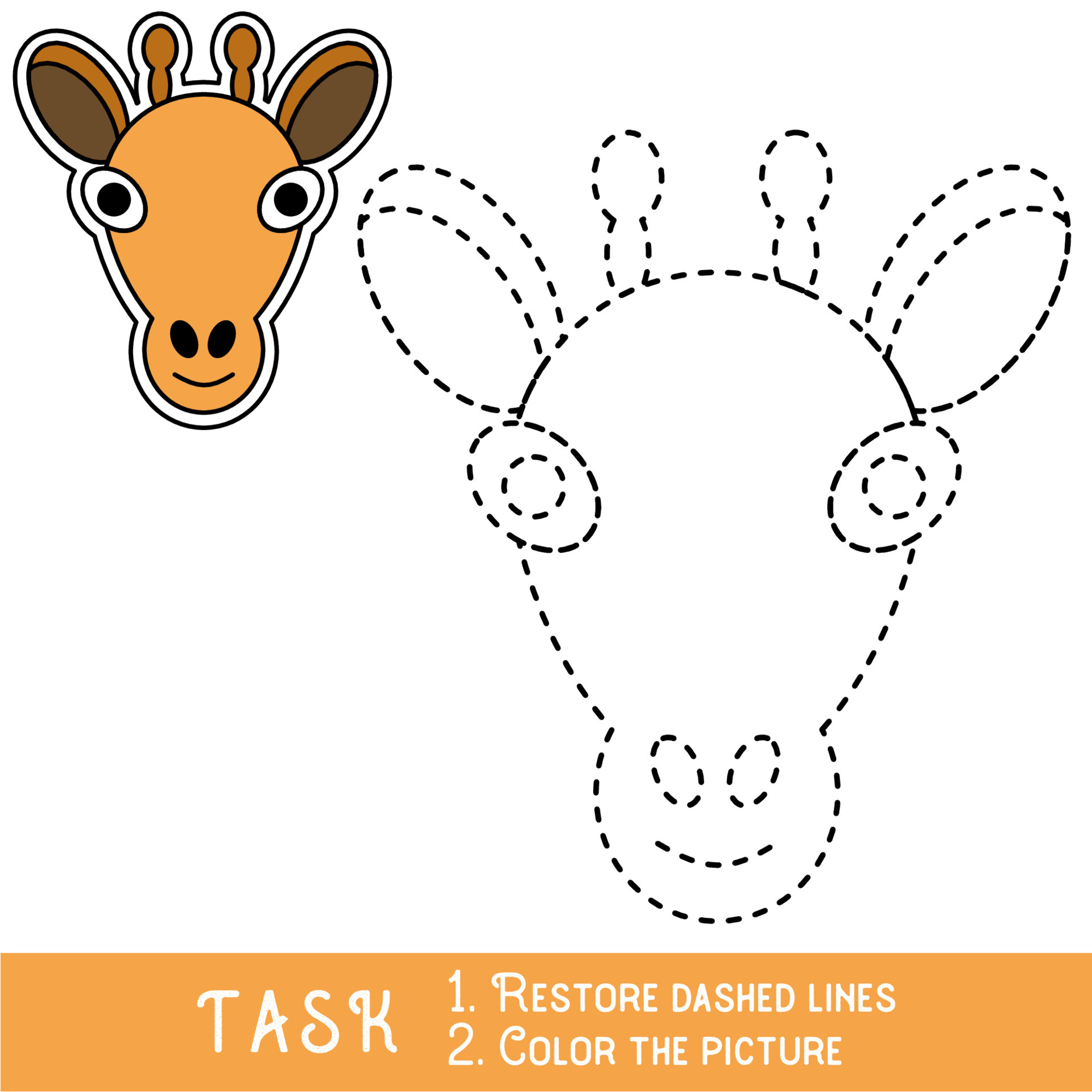 Drawing worksheet for preschool kids with easy gaming level of