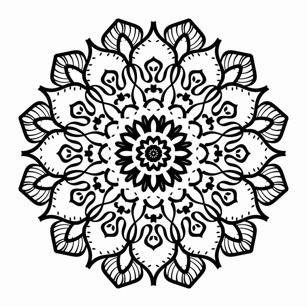 mandala floral redondo decorativo vector