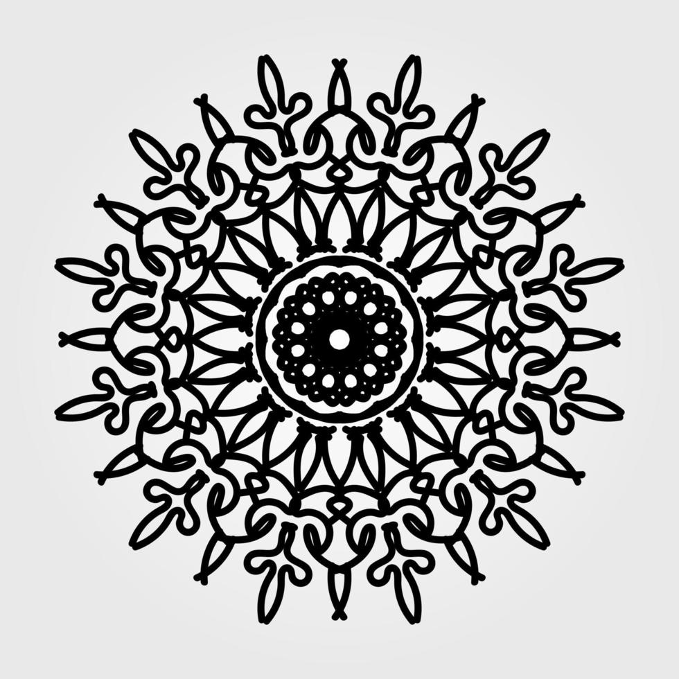 Indian Ornament black white card with mandala vector