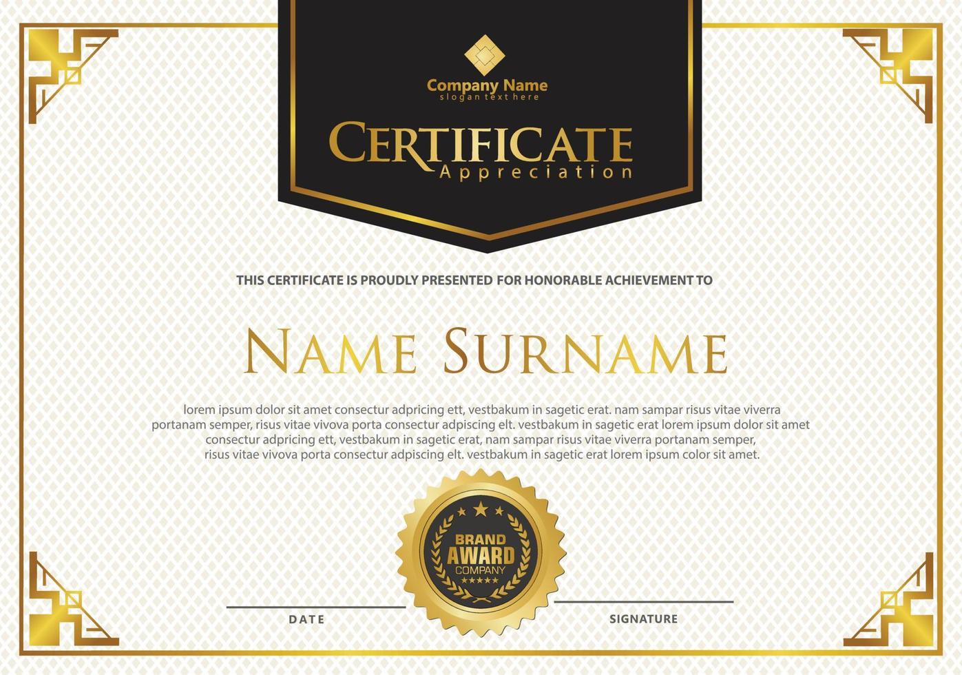 Modern certificate template vector