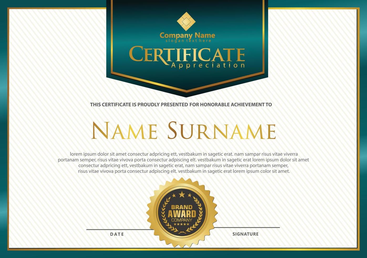 Modern certificate template vector