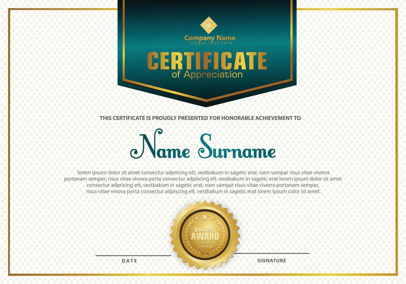 Modern certificate template vector