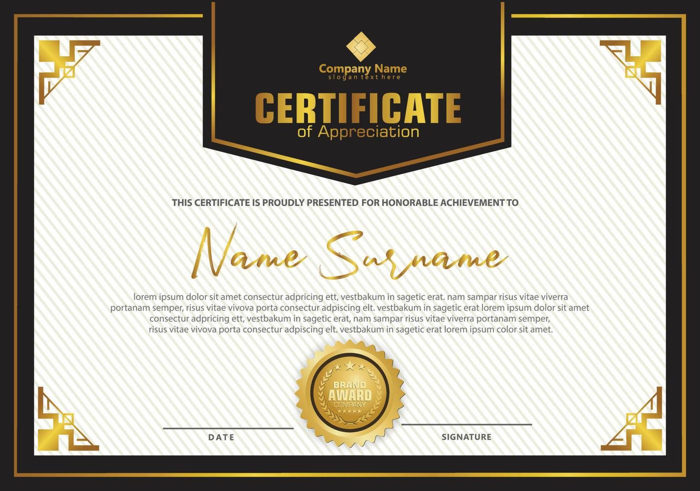 Modern certificate template vector