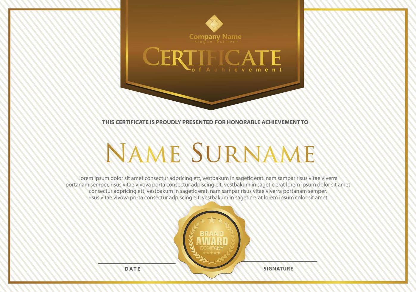 Modern certificate template vector