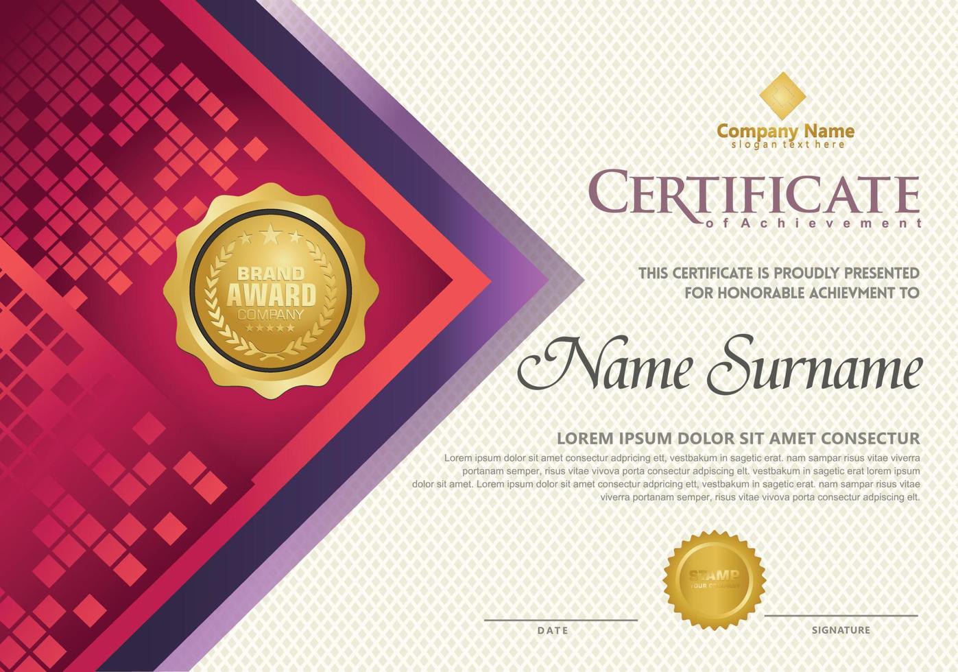 Modern certificate template vector