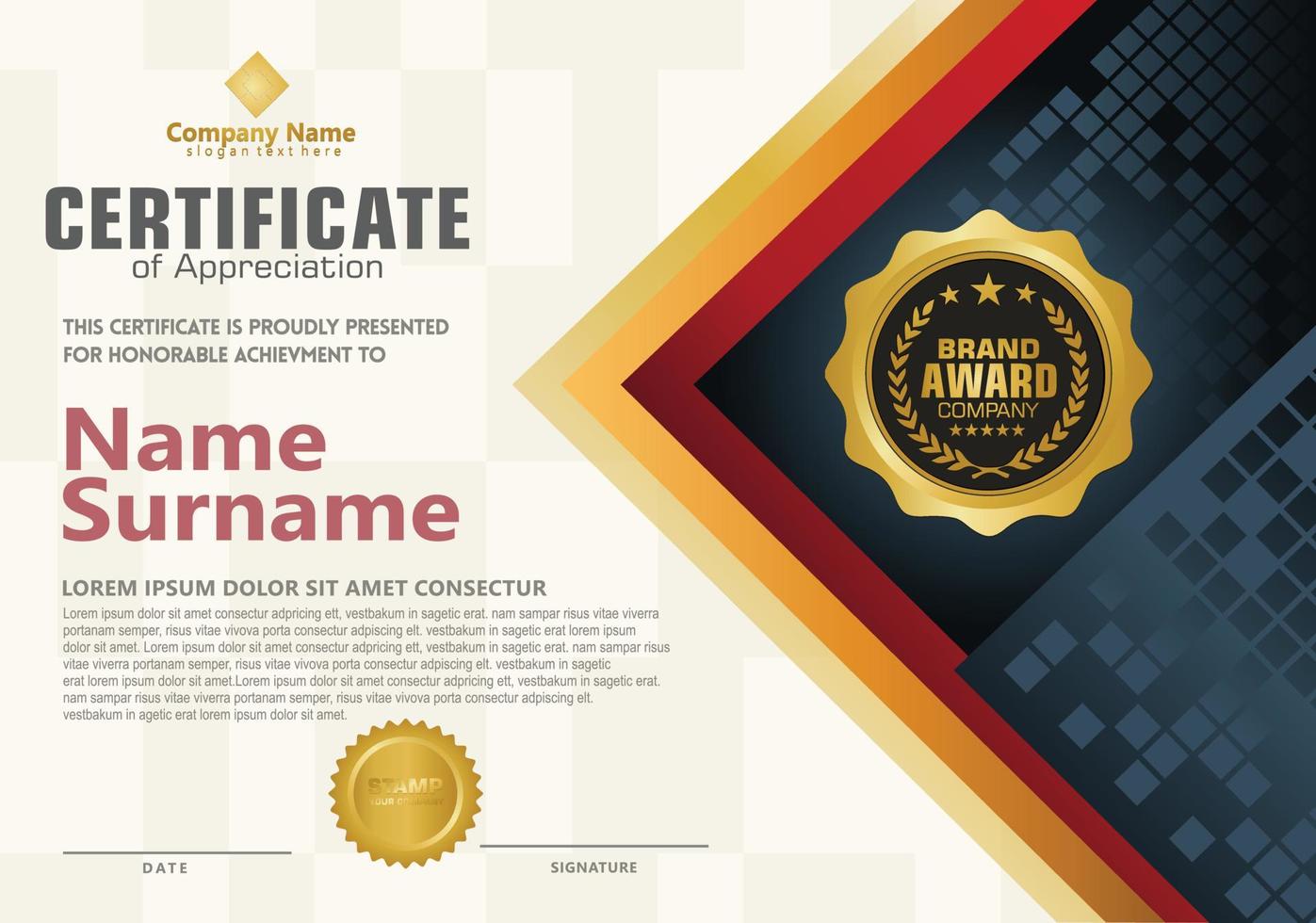 Modern certificate template vector