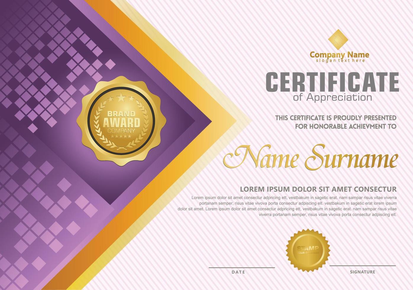 Modern certificate template vector