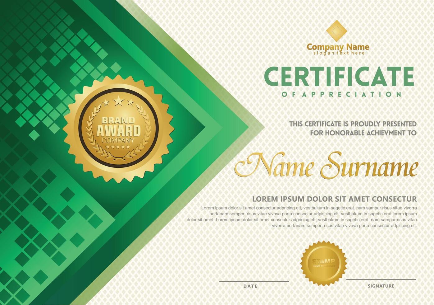 Modern certificate template vector
