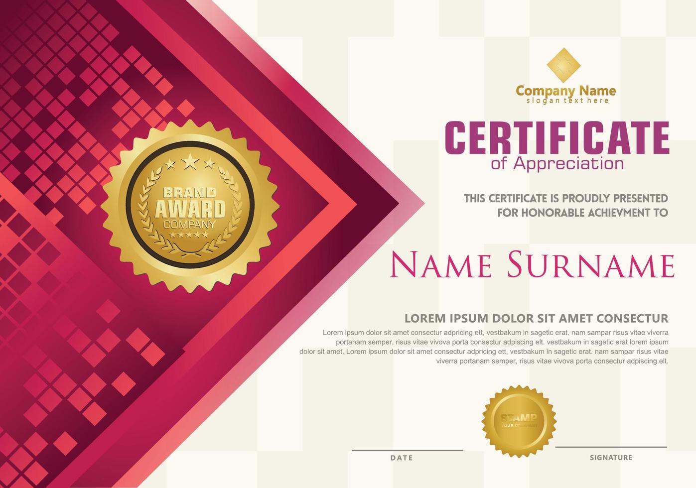 Modern certificate template vector