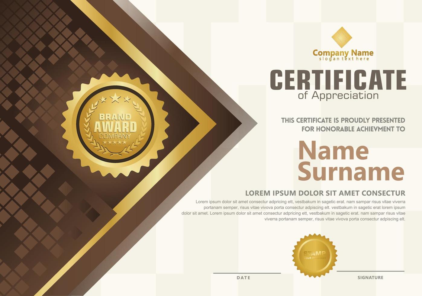 Modern certificate template vector