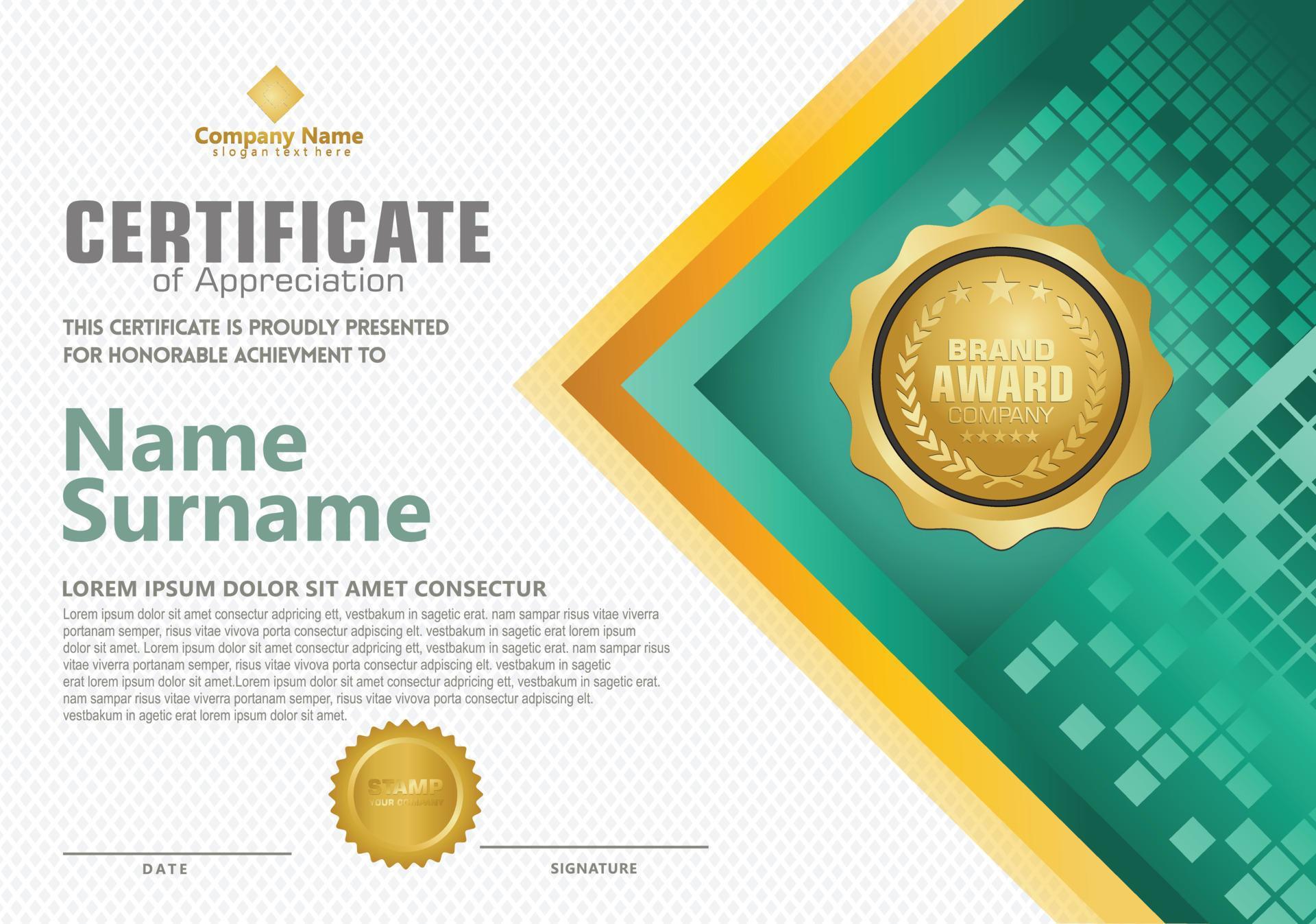 Modern Certificate Template 4253606 Vector Art At Vecteezy