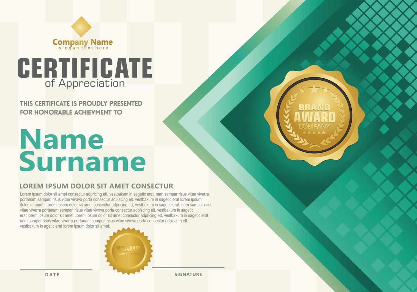 Modern certificate template vector