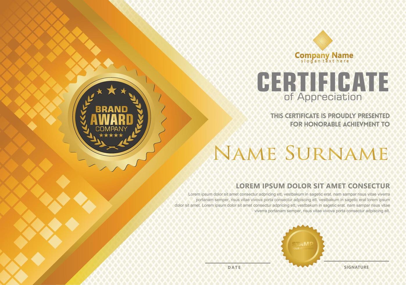 Modern certificate template vector