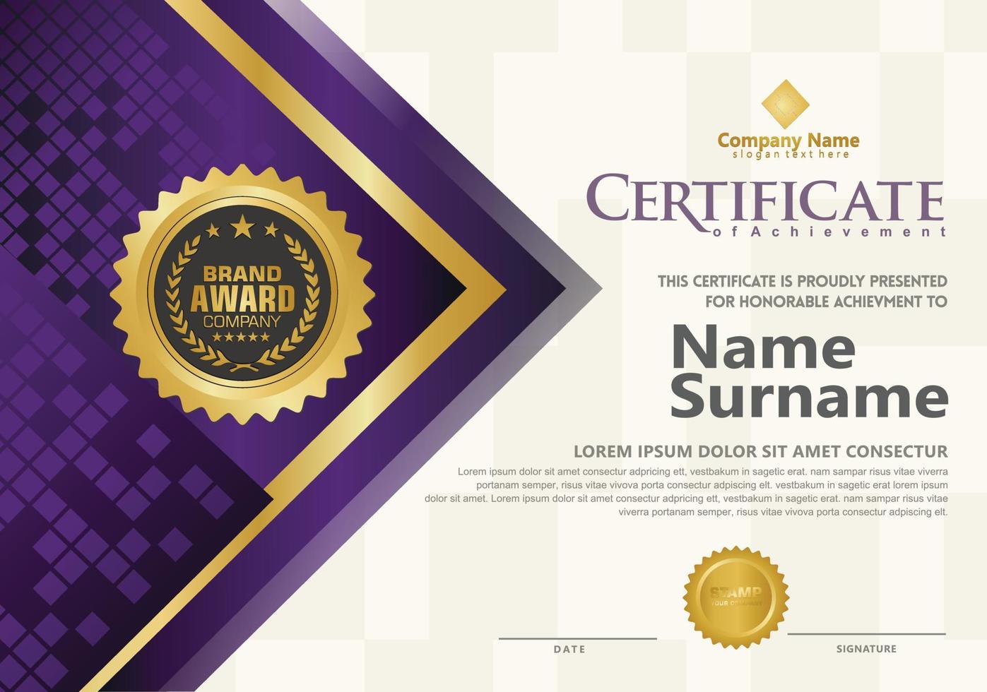 Modern certificate template vector