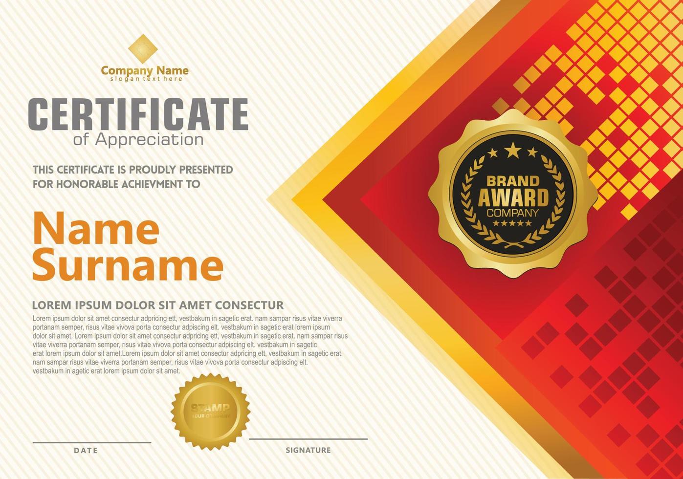 Modern certificate template vector