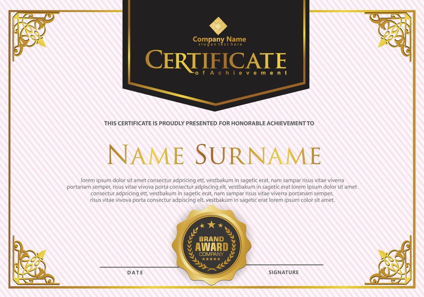 Modern certificate template vector