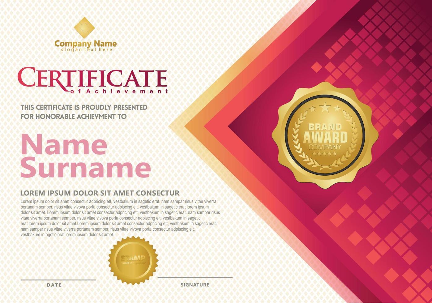 Modern certificate template vector