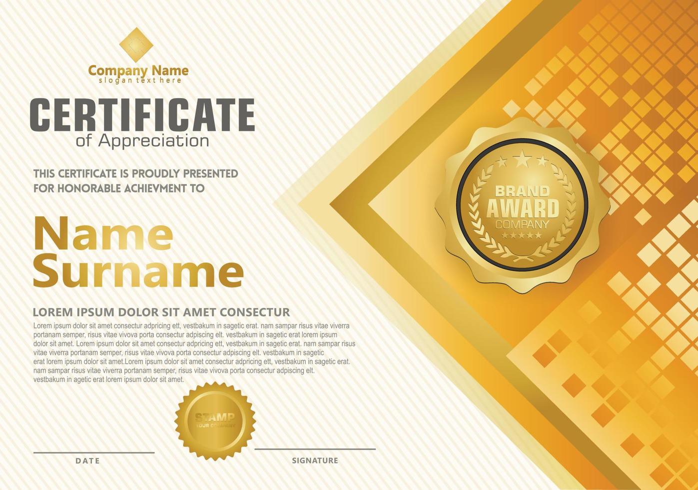 Modern certificate template vector