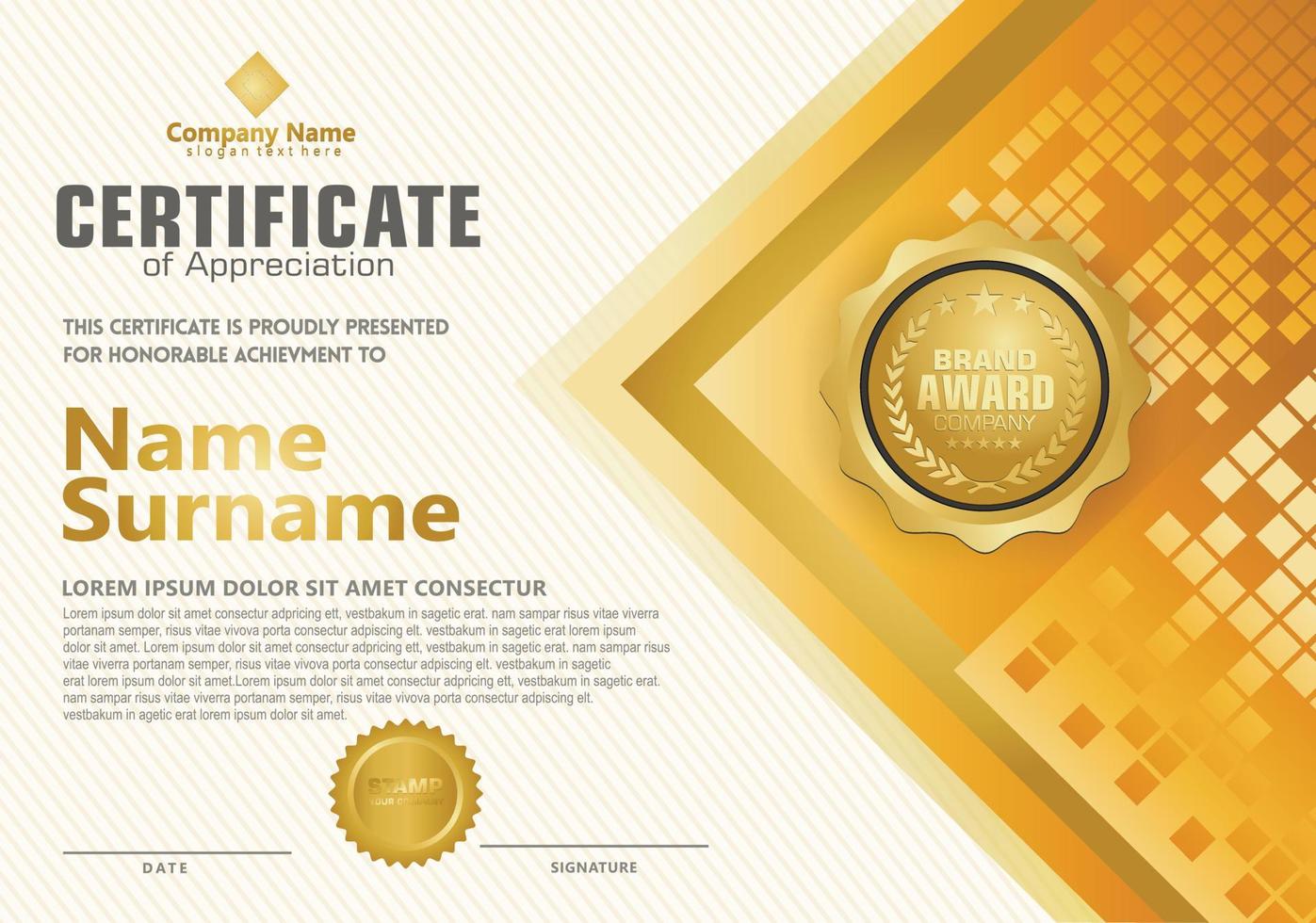 Modern certificate template vector