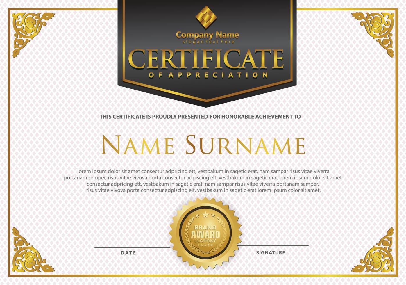 Modern certificate template vector