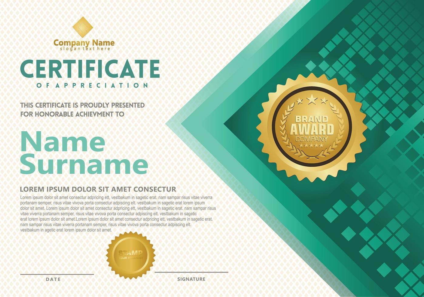 plantilla de certificado moderno vector