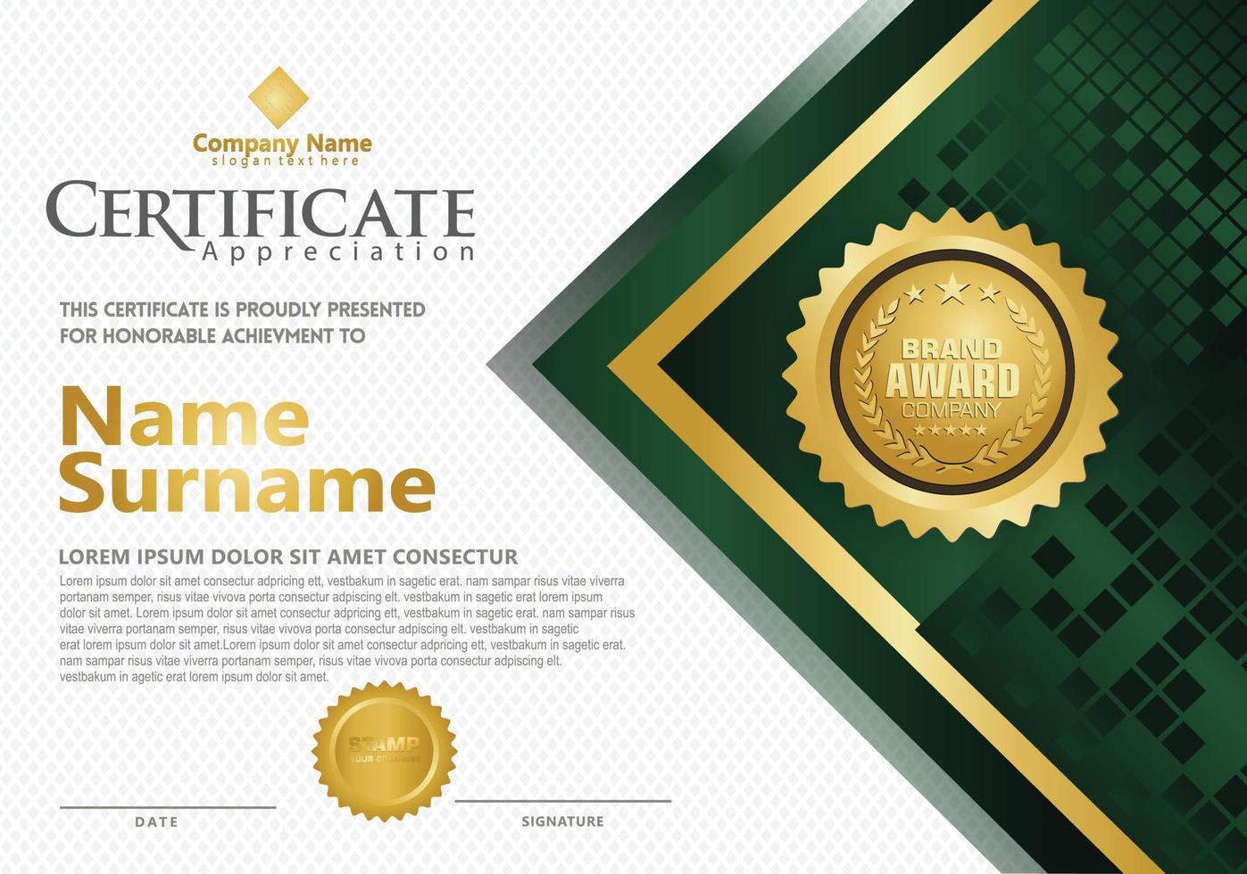 plantilla de certificado moderno vector